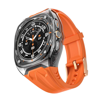 Transparent Designer Rugged Case with Silicone Band Compatible with Samsung Galaxy Watch Ultra 47mm