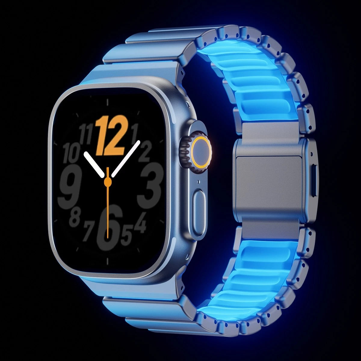 Luxury Titanium Dual Layer Silicone Magnetic Link Bands By Iserieshub Compatible For Apple Watch