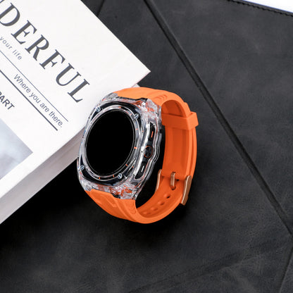 Transparent Designer Rugged Case with Silicone Band Compatible with Samsung Galaxy Watch Ultra 47mm