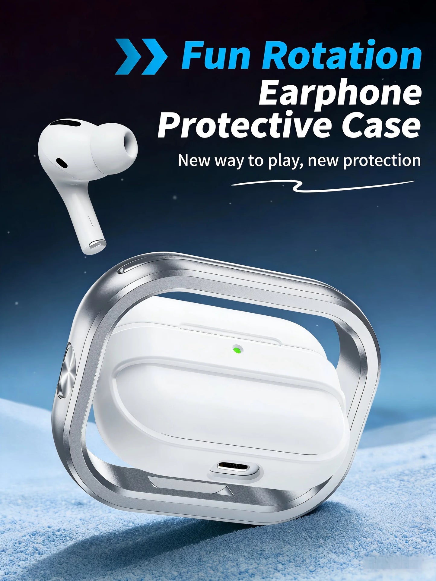 Luxury 360° Rotating Metal Frame Case for AirPods