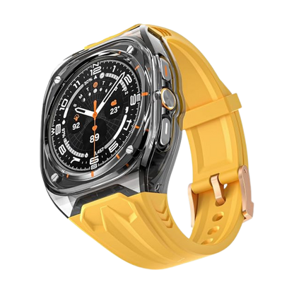 Transparent Designer Rugged Case with Silicone Band Compatible with Samsung Galaxy Watch Ultra 47mm