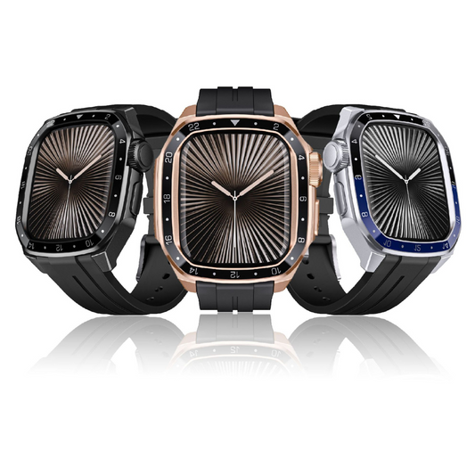 Luxury Metal Scale Ring Case With Straps By iSerieshub Compatible For Apple Watch