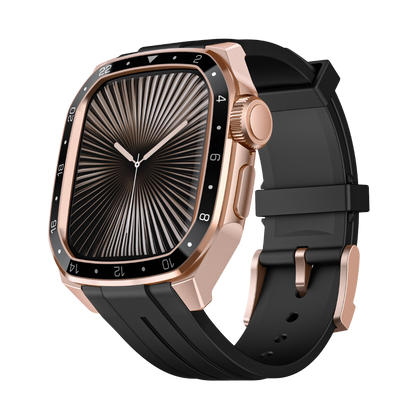 Luxury Metal Scale Ring Case With Straps By iSerieshub Compatible For Apple Watch