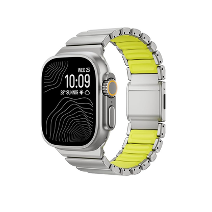 Luxury Titanium Dual Layer Silicone Magnetic Link Bands By Iserieshub Compatible For Apple Watch