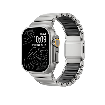 Luxury Titanium Dual Layer Silicone Magnetic Link Bands By Iserieshub Compatible For Apple Watch