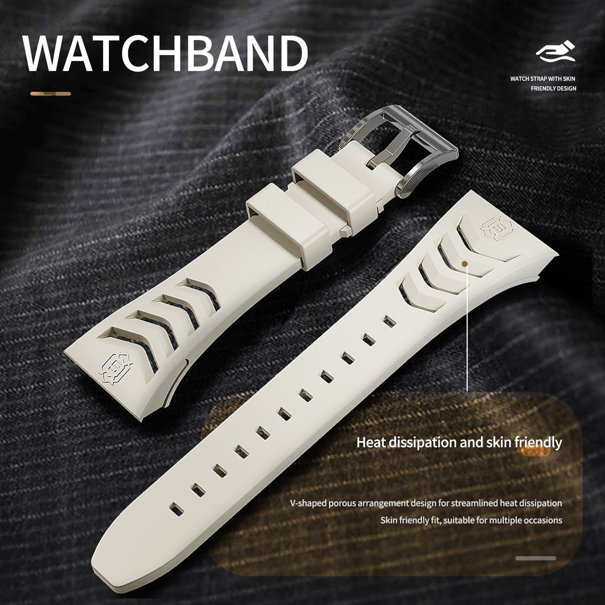 Luxury Stainless Steel Case with Designer Silicone Strap For Apple Watch