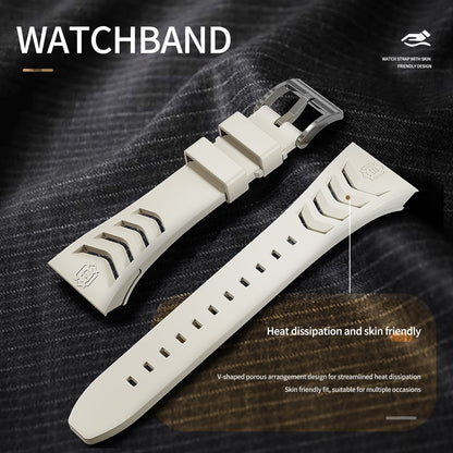 Luxury Stainless Steel Case with Designer Silicone Strap For Apple Watch