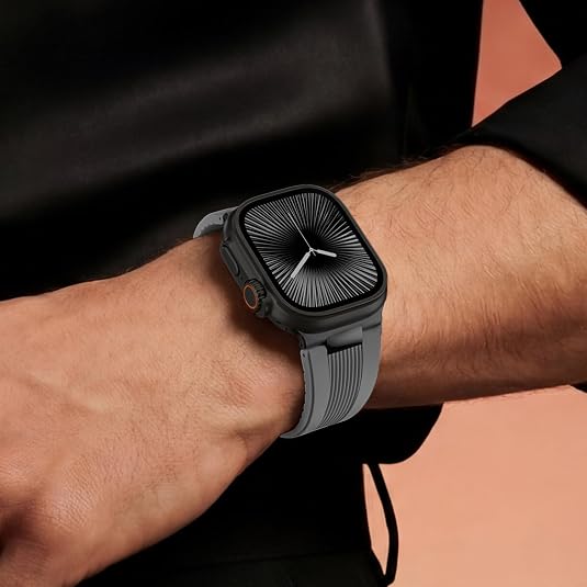 Luxury Velocity Ribbed Silicone Band By iSerieshub Compatible For Apple Watch