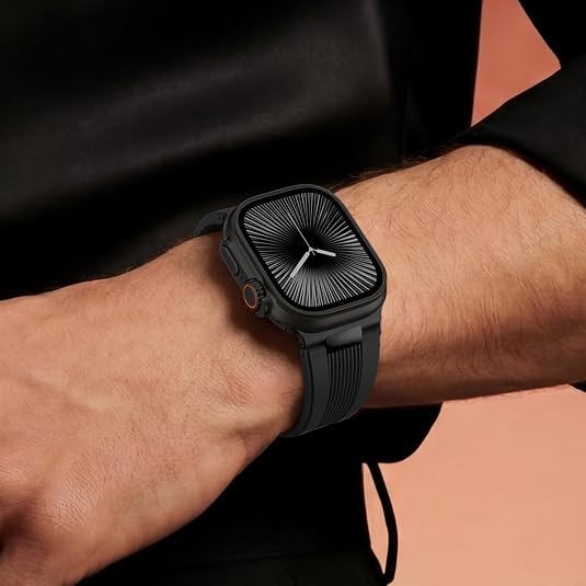 Luxury Velocity Ribbed Silicone Band By iSerieshub Compatible For Apple Watch