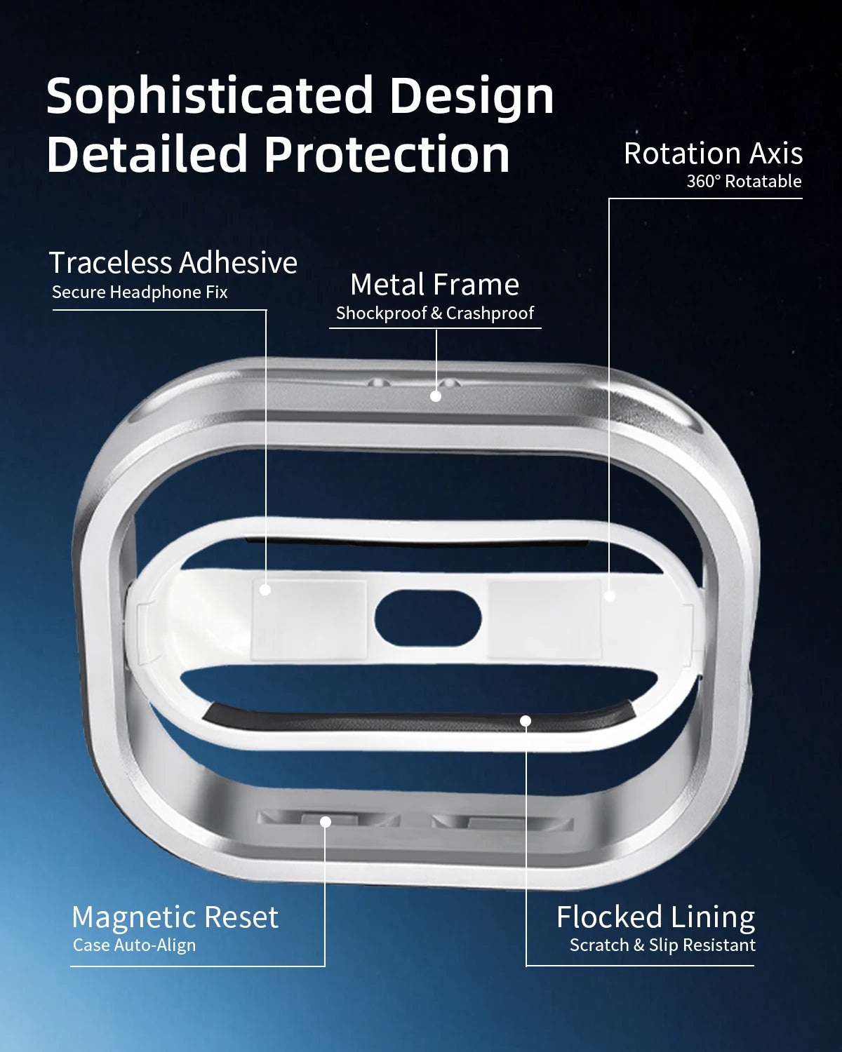 Luxury 360° Rotating Metal Frame Case for AirPods