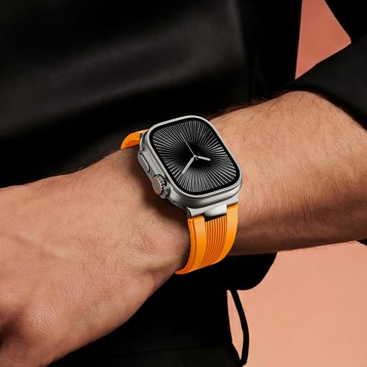 Luxury Velocity Ribbed Silicone Band By iSerieshub Compatible For Apple Watch