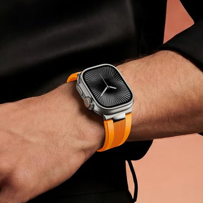 Luxury Velocity Ribbed Silicone Band By iSerieshub Compatible For Apple Watch