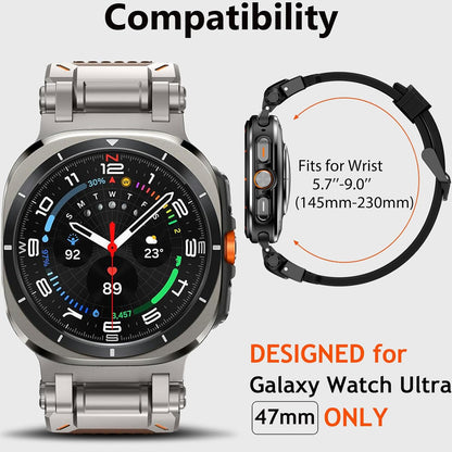 Luxury Rugged Genuine Leather Band for Samsung Galaxy Watch Ultra 2/Ultra 1 – 47mm