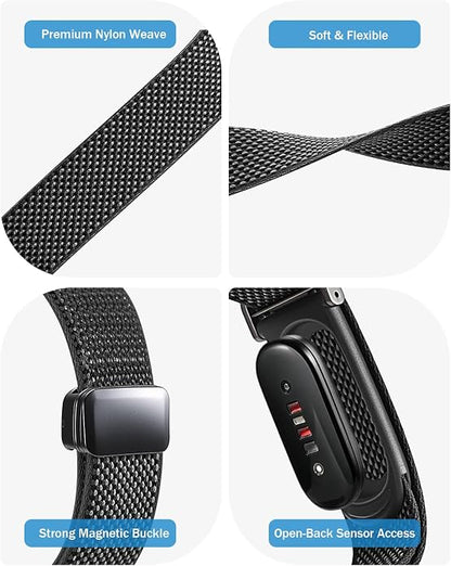 Premium Nylon Braided Magnetic Lock Strap Compatible with Google Fitbit Air