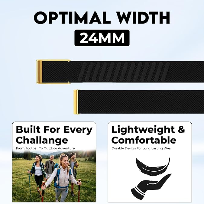 Premium Woven Nylon Velcro Strap with Gold Case – Compatible with WHOOP 5.0