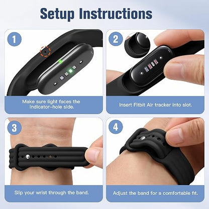 Premium Silicone Replacement Strap Compatible with Google Fitbit Air