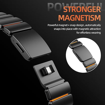 Luxury Titanium Dual Layer Silicone Magnetic Link Bands By Iserieshub Compatible For Apple Watch