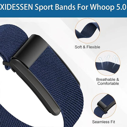Premium Nylon Velcro Loop Band Compatible with WHOOP 5.0 – Soft, Breathable & Adjustable