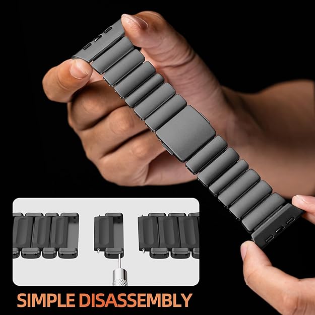 Luxury Titanium Dual Layer Silicone Magnetic Link Bands By Iserieshub Compatible For Apple Watch