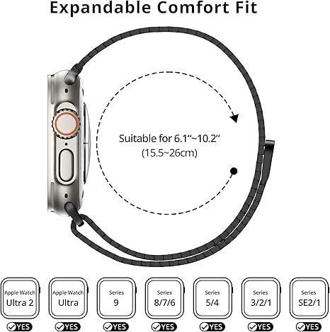 Luxury Magnetic Milanese Loop By iSerieshub Compatible For Apple Watch