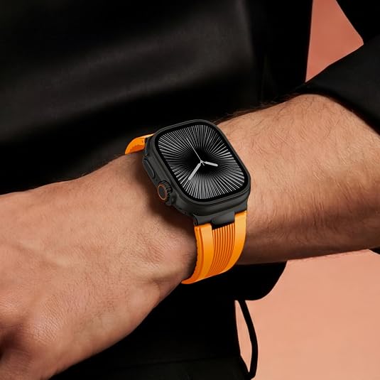Luxury Velocity Ribbed Silicone Band By iSerieshub Compatible For Apple Watch