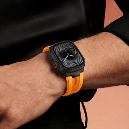 Luxury Velocity Ribbed Silicone Band By iSerieshub Compatible For Apple Watch