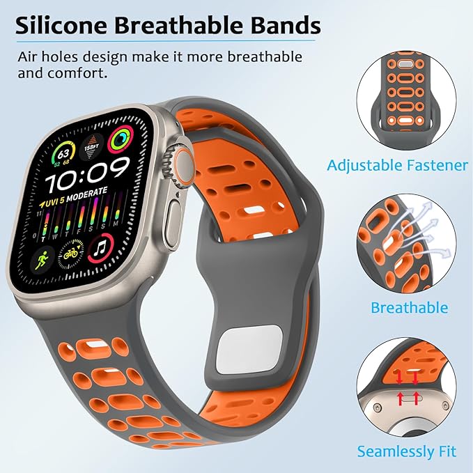 Premium RYB Silicone Sports Bands By iSerieshub Compatible For Apple Watch