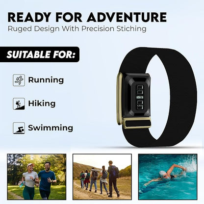 Premium Woven Nylon Velcro Strap with Gold Case – Compatible with WHOOP 5.0