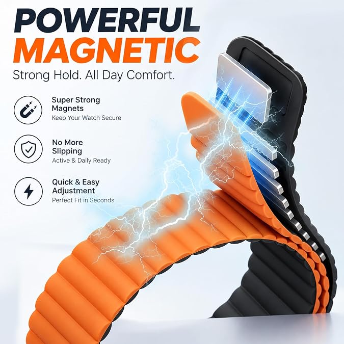 Wave Magnetic Silicone Sport Band for WHOOP 5.0 Mg Life
