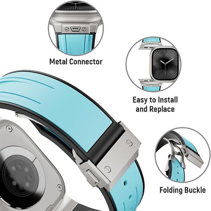 Luxury Mechanical Slicone Sports Band By iSerieshub Compatible For Apple Watch