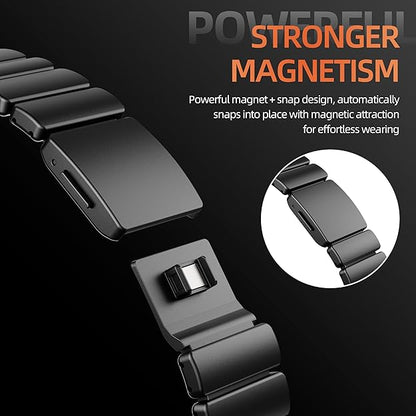 Luxury Titanium Dual Layer Silicone Magnetic Link Bands By Iserieshub Compatible For Apple Watch