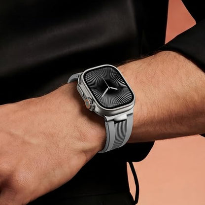 Luxury Velocity Ribbed Silicone Band By iSerieshub Compatible For Apple Watch