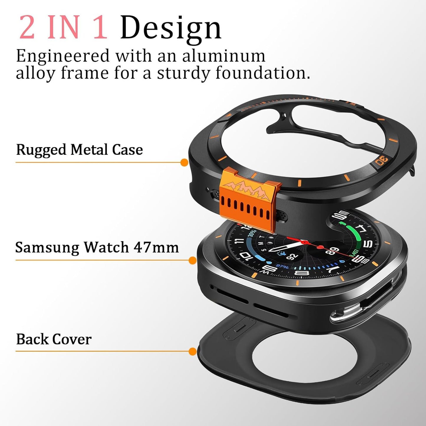 Luxury Aluminum Metal Case for Samsung Galaxy Watch Ultra 47mm & Ultra 2