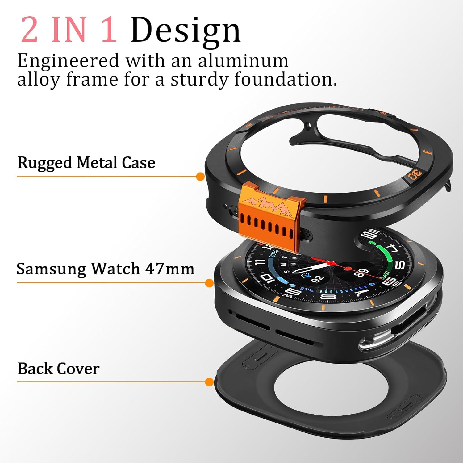 Luxury Aluminum Metal Case for Samsung Galaxy Watch Ultra 47mm & Ultra 2