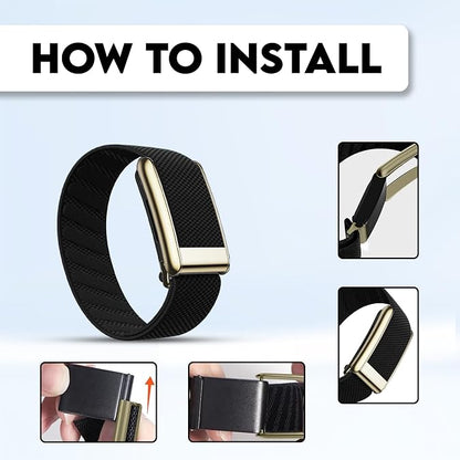 Premium Woven Nylon Velcro Strap with Gold Case – Compatible with WHOOP 5.0
