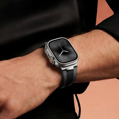 Luxury Velocity Ribbed Silicone Band By iSerieshub Compatible For Apple Watch