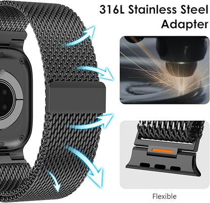 Luxury Strato Milanese Loop By iSerieshub Compatible For Apple Watch