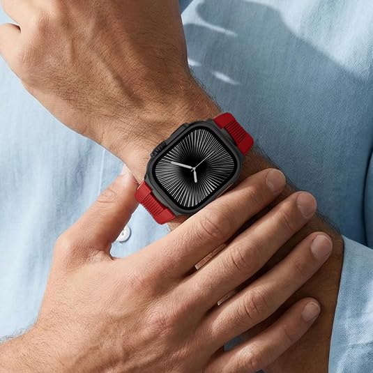 Luxury Velocity Ribbed Silicone Band By iSerieshub Compatible For Apple Watch