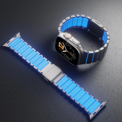 Luxury Titanium Dual Layer Silicone Magnetic Link Bands By Iserieshub Compatible For Apple Watch