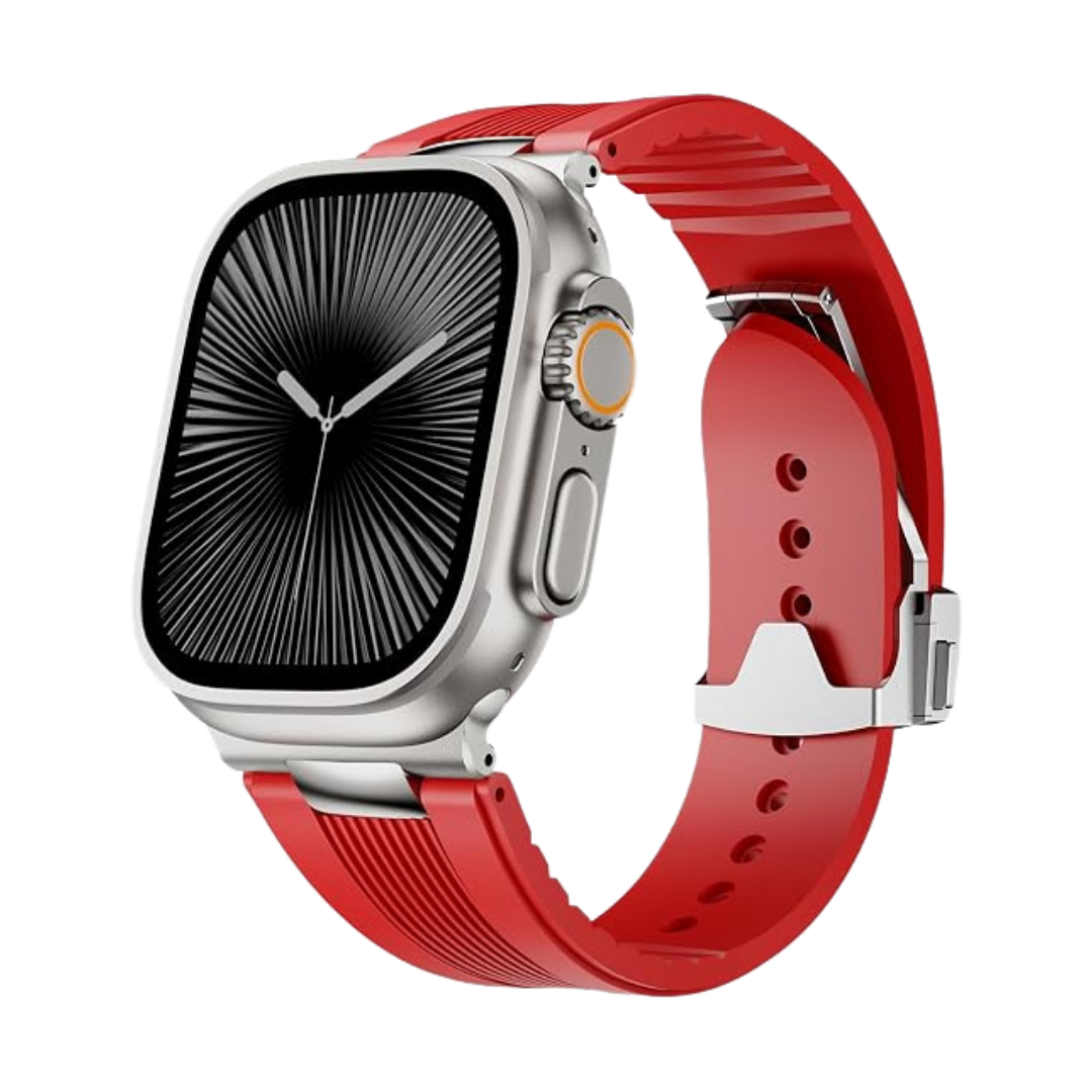 Luxury Velocity Ribbed Silicone Band By iSerieshub Compatible For Apple Watch