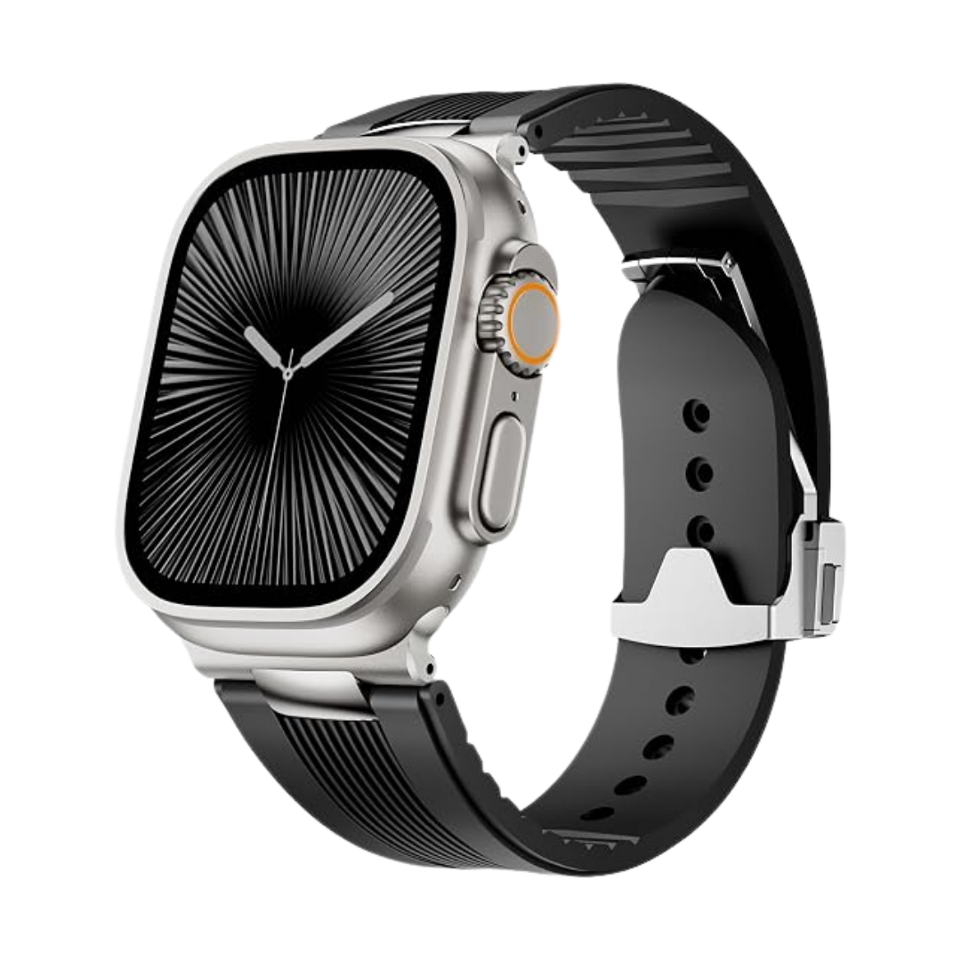 Luxury Velocity Ribbed Silicone Band By iSerieshub Compatible For Apple Watch