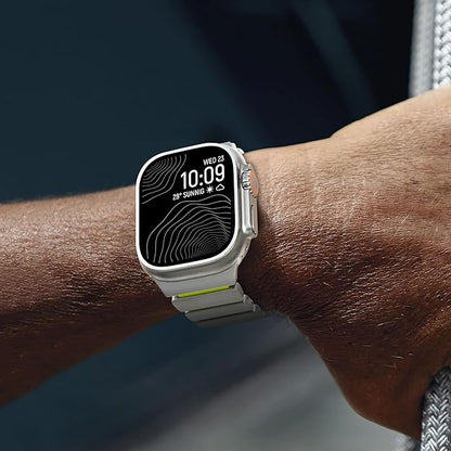 Luxury Titanium Dual Layer Silicone Magnetic Link Bands By Iserieshub Compatible For Apple Watch