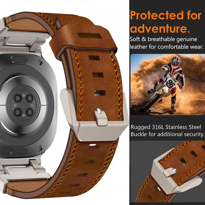 Luxury Rugged Genuine Leather Band for Samsung Galaxy Watch Ultra 2/Ultra 1 – 47mm