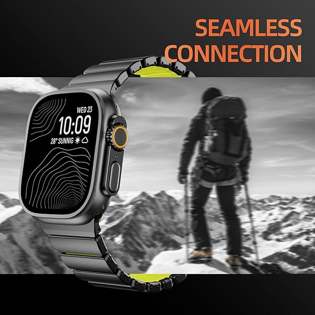 Luxury Titanium Dual Layer Silicone Magnetic Link Bands By Iserieshub Compatible For Apple Watch