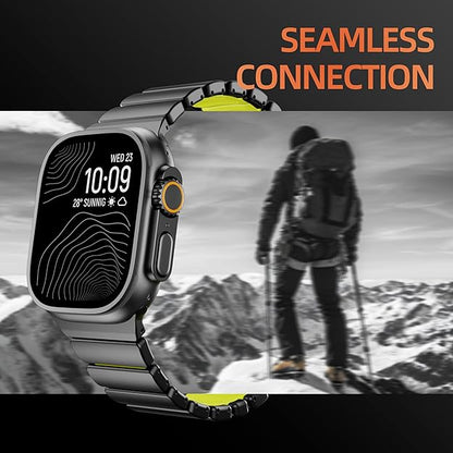 Luxury Titanium Dual Layer Silicone Magnetic Link Bands By Iserieshub Compatible For Apple Watch