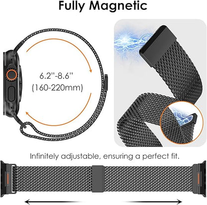 Luxury Strato Milanese Loop By iSerieshub Compatible For Apple Watch