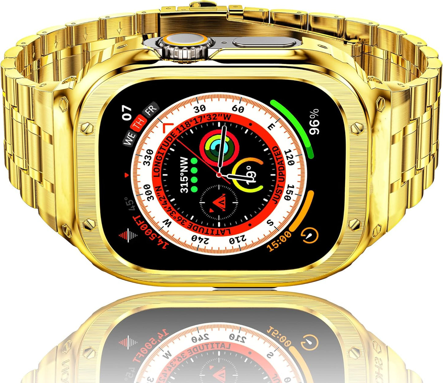 Luxury Modification Richard Armor Metal Kit By iSerieshub Compatible For iWatch 44/45MM - 49MM