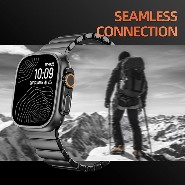 Luxury Titanium Dual Layer Silicone Magnetic Link Bands By Iserieshub Compatible For Apple Watch