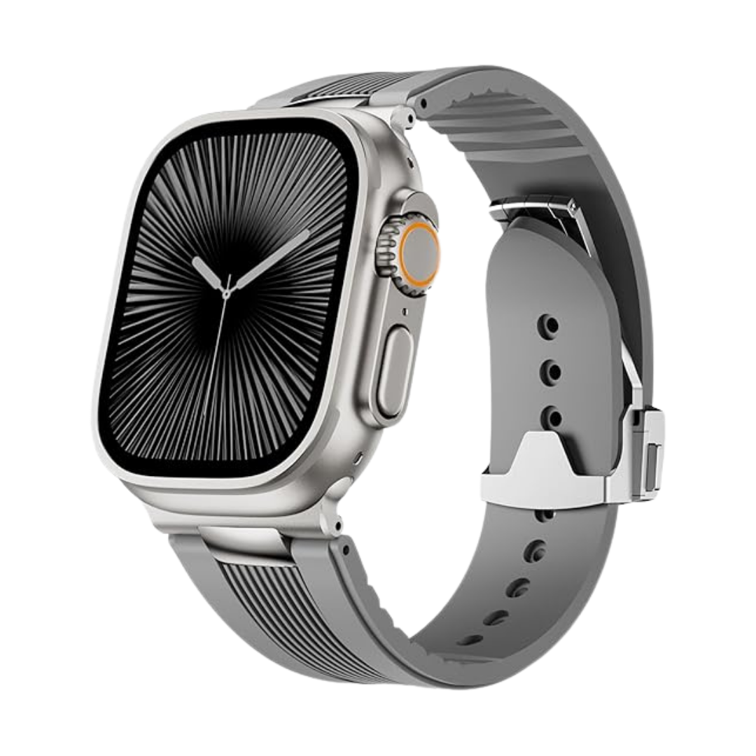 Luxury Velocity Ribbed Silicone Band By iSerieshub Compatible For Apple Watch
