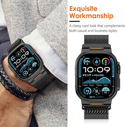 Luxury Strato Milanese Loop By iSerieshub Compatible For Apple Watch